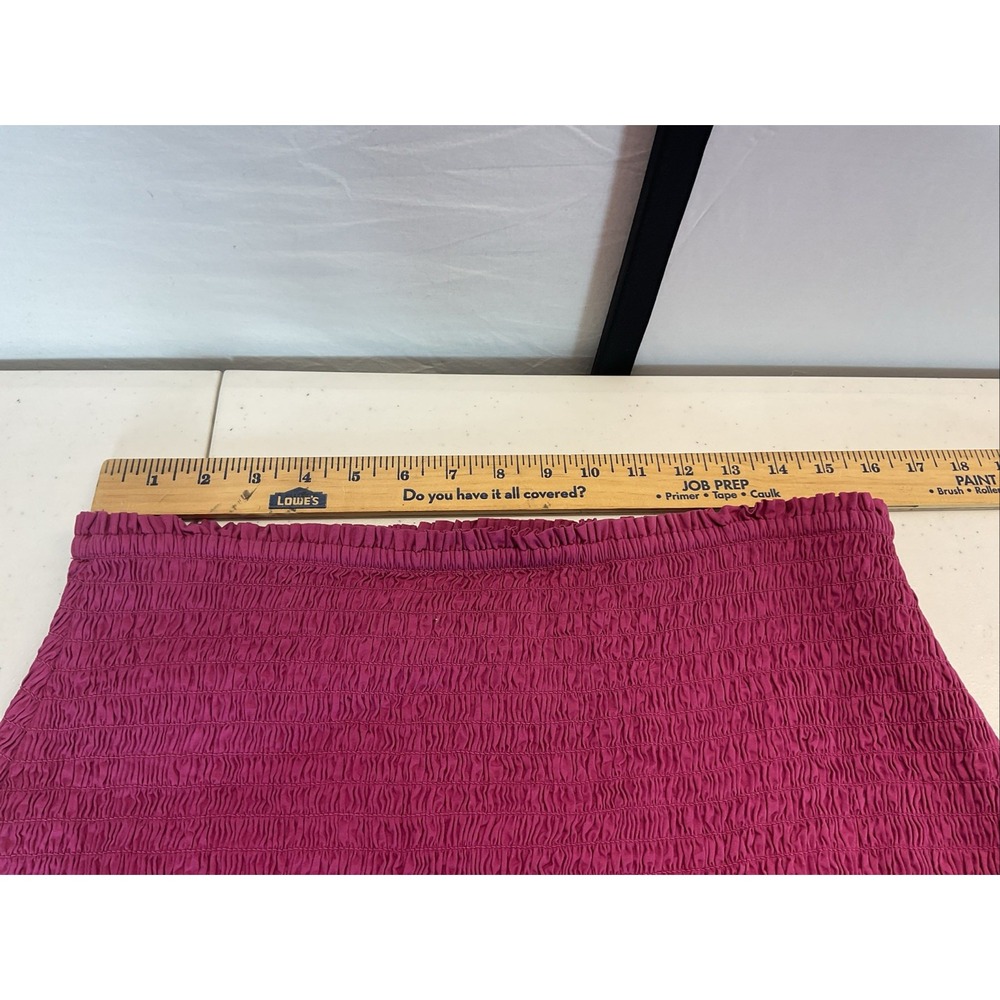 Anthropologie Size L Purple Smocked Ruffle Hem Stretch Cotton Mini Skirt - Picture 7 of 10